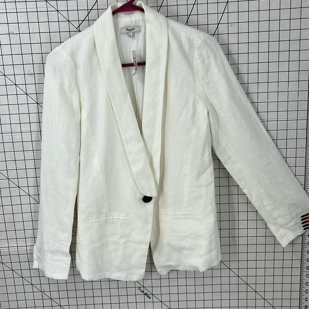 Madewell 2015 summer edition 100% linen tuxedo style cream, colored blazer 2